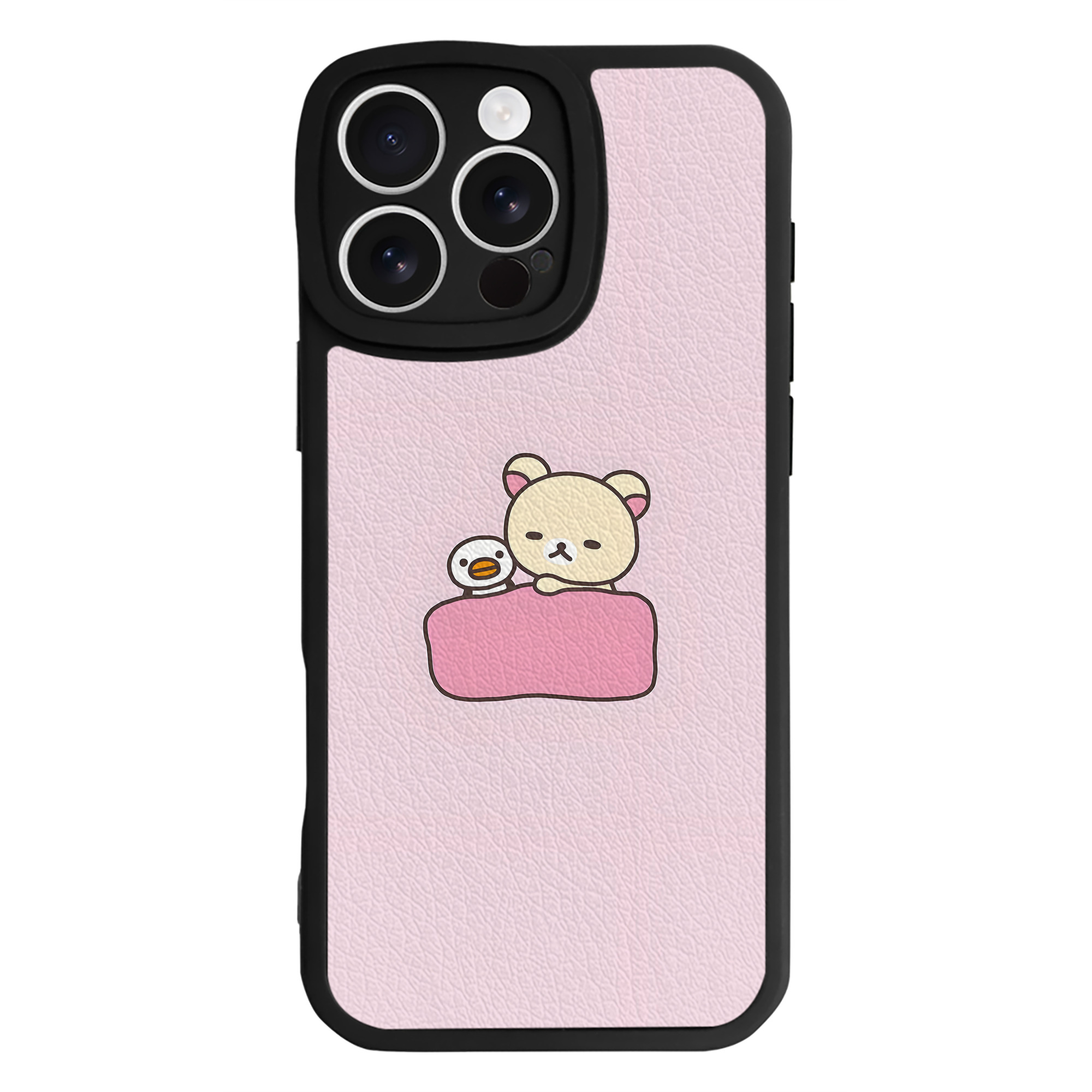 （画像用） リラックマ リラックマ キイロイトリ Rilakkuma Korilakkuma Kiiroitori 【iPhone 16シリーズ対応】シリコンスマホケース（レザー調） 材質：シリコン